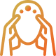 Icon of a person holding their head with their hands